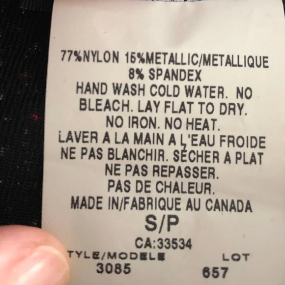 Vintage Libra Sleeveless Mock Neck Nylon Metallic Glitter Top Blk Org Wht Sz S - Picture 7 of 9